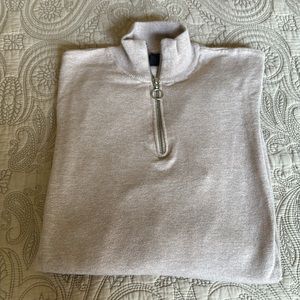 Men’s thin cotton sweater with zip front